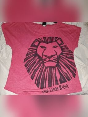 The Lion King Broadway Musical Disney Graphic Tee Pink Medium Made in USA